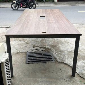 Bàn Họp Cũ 2m4 Khung Sắt Mặt Gỗ
