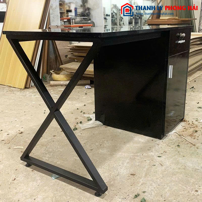 Bàn Làm Việc 1m2 Chân Chữ X Kết Hợp Tủ Hồ Sơ Mới 99%