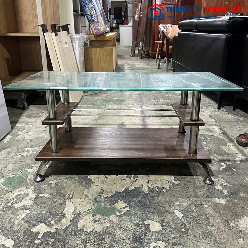 Bàn Sofa 3 Tầng Cũ Mặt Kính 97cm