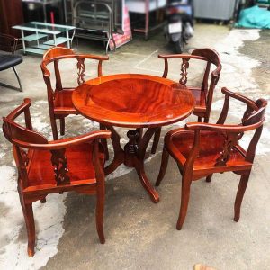 Thanh Lý Bộ Bàn Trà 88cm Gỗ Tràm 5 Món Mới 99%