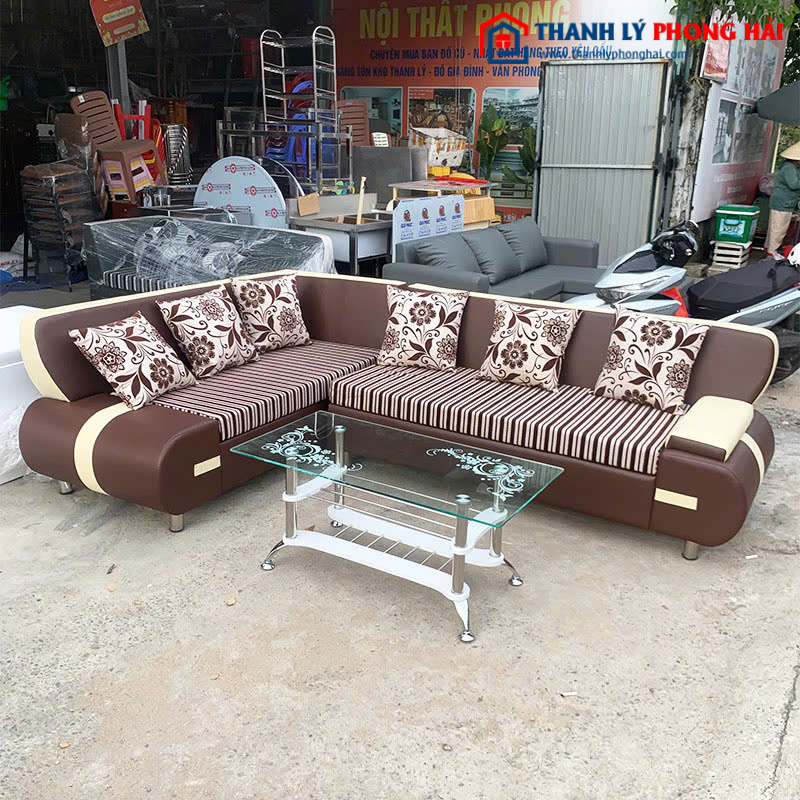 Bộ Sofa Góc L 2m5 Kèm Bàn Mới 99% (Nhiều Màu)
