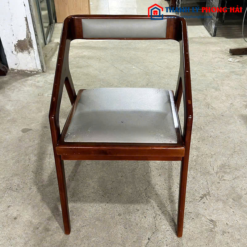 Ghế Hiroshi Bằng Gỗ Nệm Da Cũ