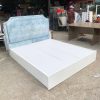 Giường Bọc Nhung Xanh Đầu Giường Cũ 1m6