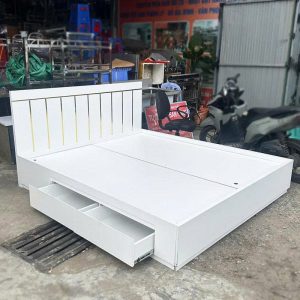Giường Ngủ Cũ 1m8 Có Hộc Kéo Kèm Nệm