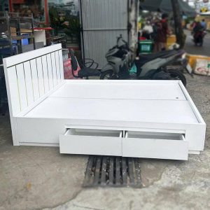 Giường Ngủ Cũ 1m8 Có Hộc Kéo Kèm Nệm