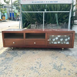 Kệ Tivi Gỗ Tự Nhiên Cũ 1m5 Có Hộc Kín