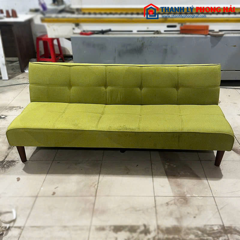 Sofa Bed Cũ Bọc Vải Xanh 1m6