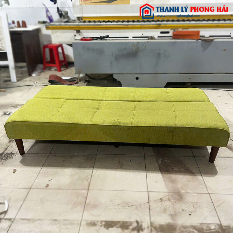 Sofa Bed Cũ Bọc Vải Xanh 1m6