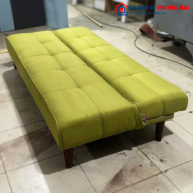 Sofa Bed Cũ Bọc Vải Xanh 1m6