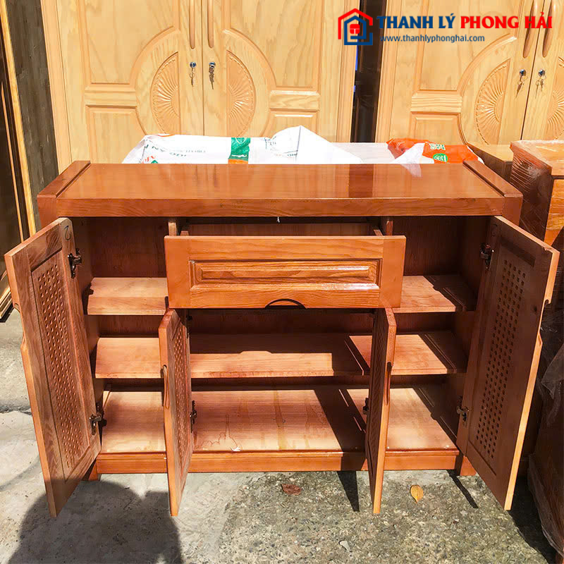 Thanh Lý Tủ Giày Gỗ Sồi 1M17 Tồn Kho Mới 99%