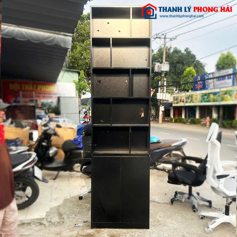 Tủ Trưng Bày Cũ 70cm Gỗ Sơn Đen