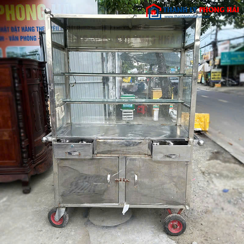 Xe Bán Hàng Inox Cũ 1m16