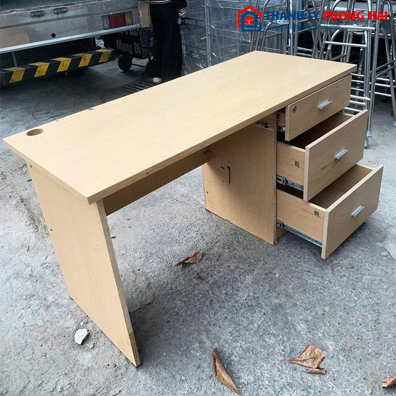 Bàn Làm Việc Có Hộc Hồ Sơ Cũ Gỗ Công Nghiệp 1m4