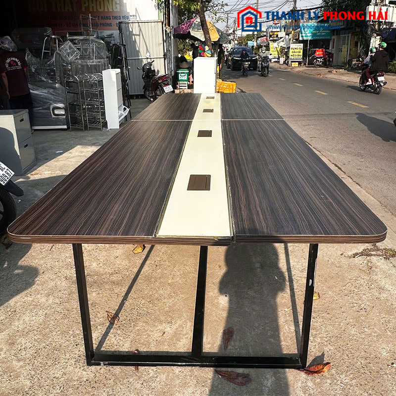 Bàn Làm Việc Ghép Lớn Chân Sắt 4m8 Cũ