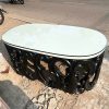 Bàn Sofa Mặt Kính Cũ Chân Hoa Văn Đẹp 1m2