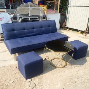 Bộ Sofa Bed Cũ Kèm Bàn Kim Cương Và 2 Đôn
