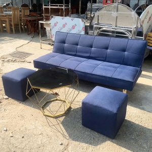Bộ Sofa Bed Cũ Kèm Bàn Kim Cương Và 2 Đôn