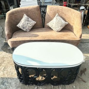Bộ Sofa Nhung Kèm Bàn Cũ 1m9 Độc Đáo