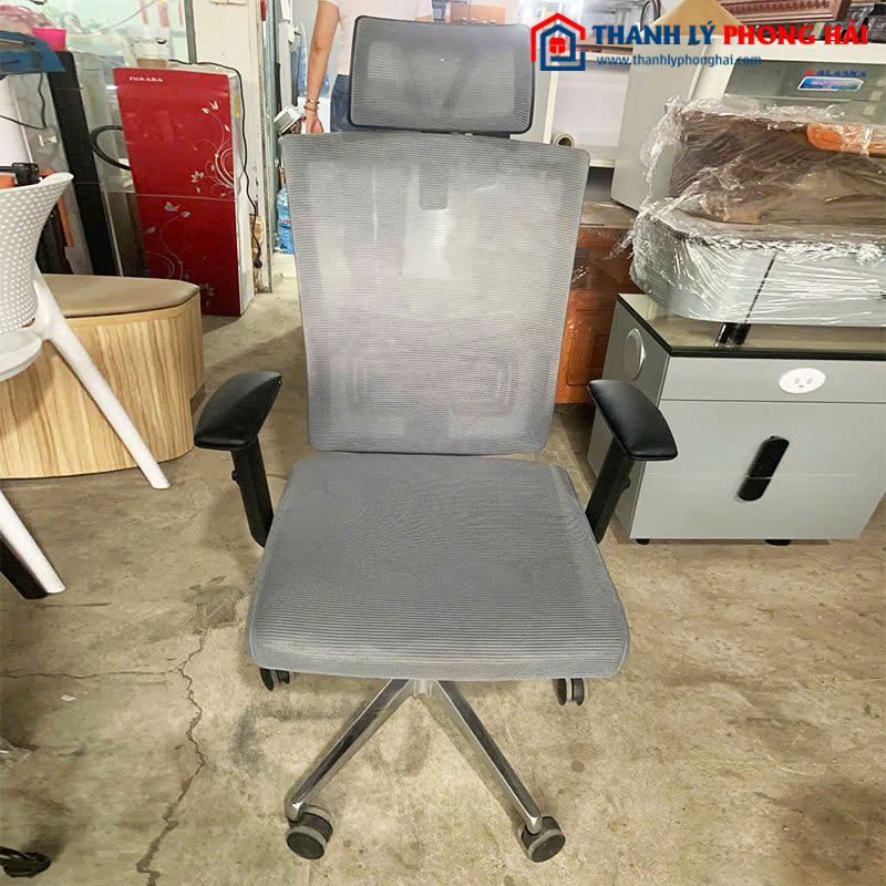 Ghế Xoay Tay Chữ T Cũ Màu Xám