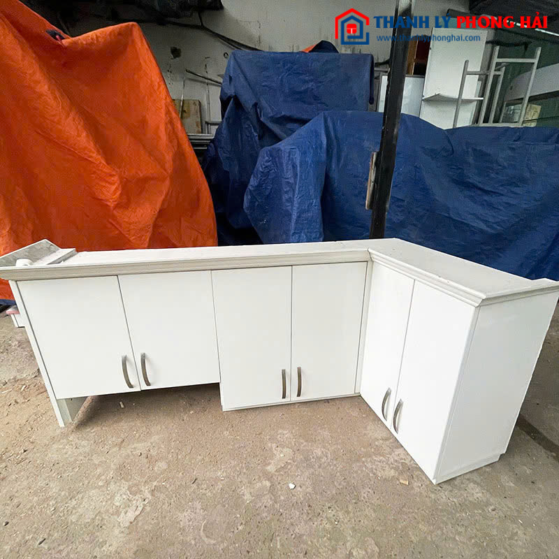 Hệ Tủ Bếp Trên Dưới Góc L Cũ 1m6