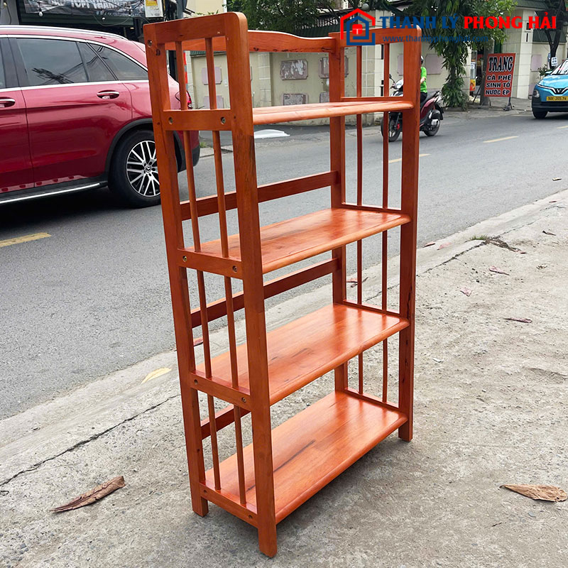 Kệ Sách Gỗ Tự Nhiên 63cm 4 Tầng Mới 99%