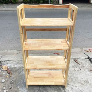 Kệ Sách Gỗ Tự Nhiên 63cm 4 Tầng Mới 99%
