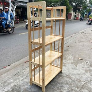 Kệ Sách Gỗ Tự Nhiên 63cm 4 Tầng Mới 99%