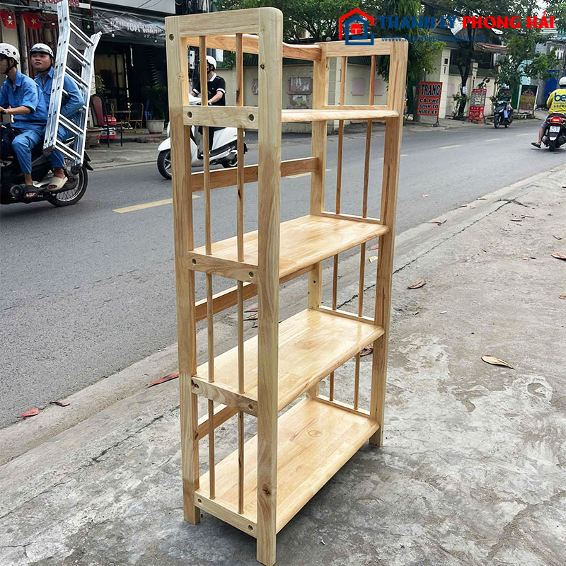 Kệ Sách Gỗ Tự Nhiên 63cm 4 Tầng Mới 99%