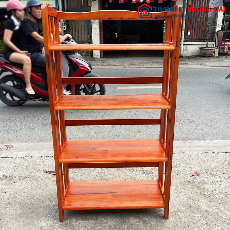 Kệ Sách Gỗ Tự Nhiên 63cm 4 Tầng Mới 99%