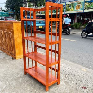 Kệ Sách Gỗ Tự Nhiên 63cm 4 Tầng Mới 99%
