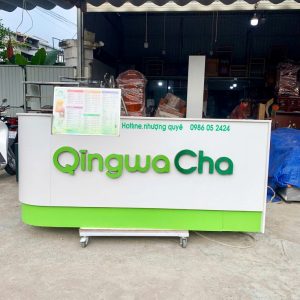 Quầy Trà Sữa 2m37 Cũ Nhiều Ngăn Có Hộc