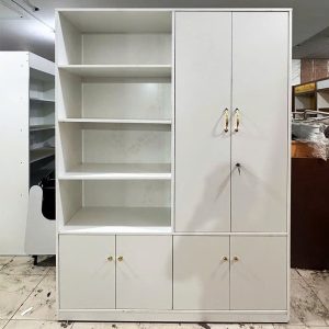 Tủ Hồ Sơ Gỗ Công Nghiệp 1m4 Màu Trắng Cũ