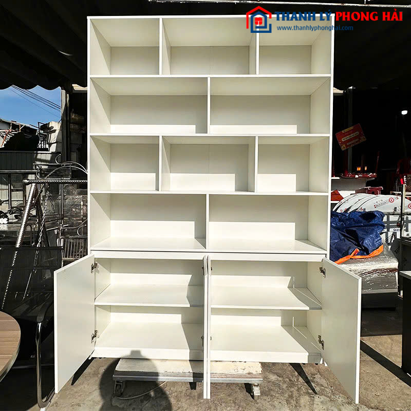 Tủ Trưng Bày 1m68 Nhiều Ngăn Gỗ Công Nghiệp Cũ