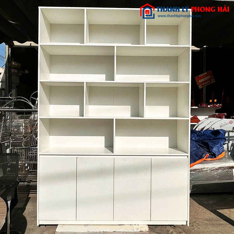Tủ Trưng Bày 1m68 Nhiều Ngăn Gỗ Công Nghiệp Cũ