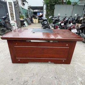 Bàn Giám Đốc Gỗ Công Nghiệp 1m6 Cũ Màu Cánh Gián