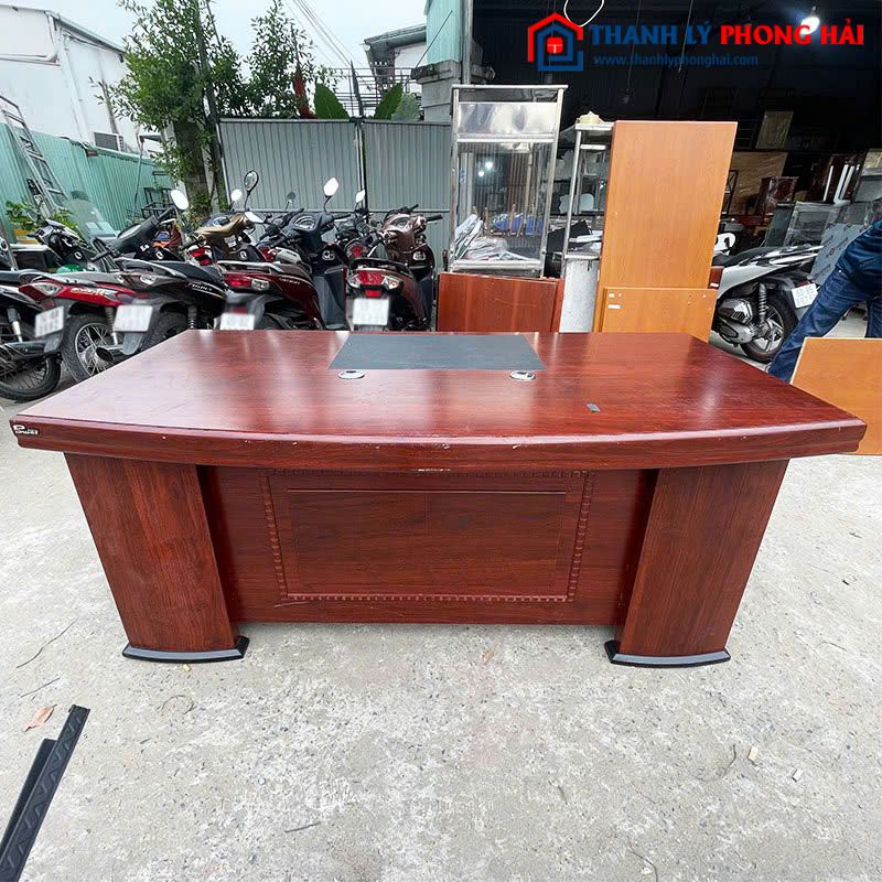 Bàn Giám Đốc Gỗ Màu Cánh Gián 1m8 Cũ