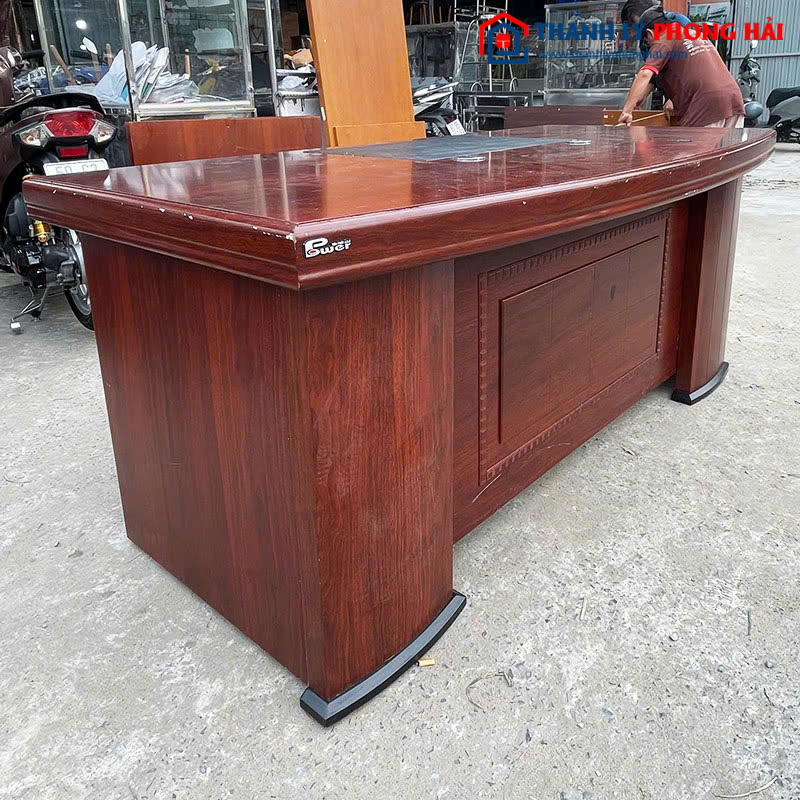 Bàn Giám Đốc Gỗ Màu Cánh Gián 1m8 Cũ