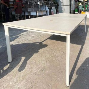 Bàn Họp Mặt Gỗ Cũ 2m4 Chân Sắt