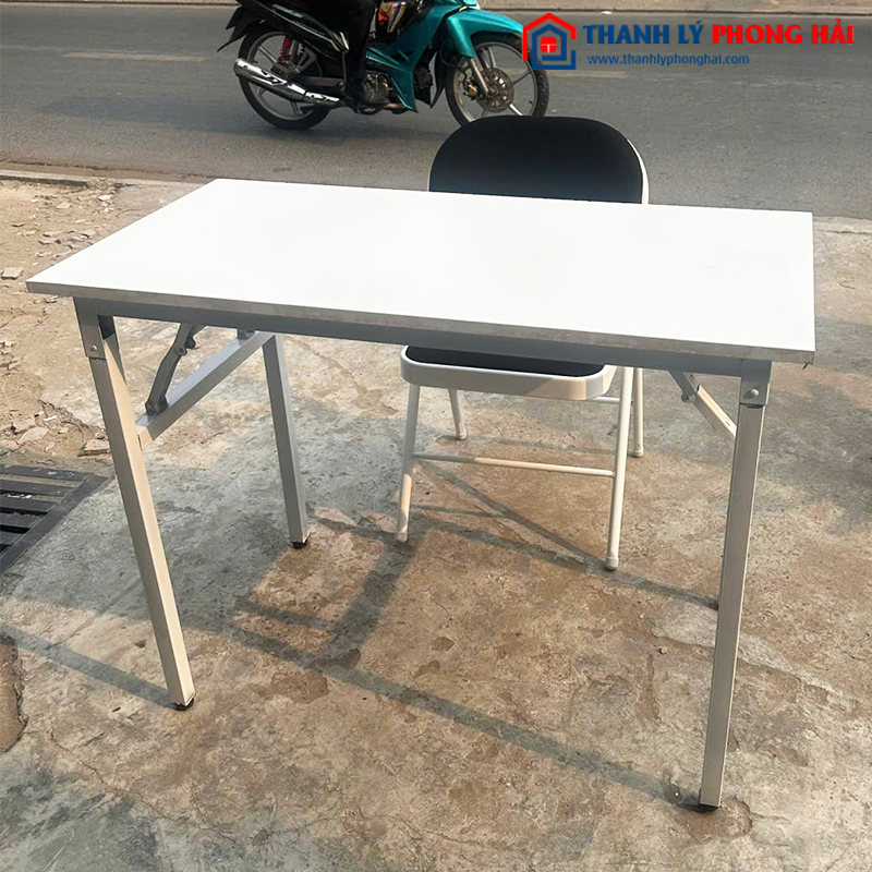 Bàn Làm Việc Chân Sắt Gấp Gọn 1m Cũ