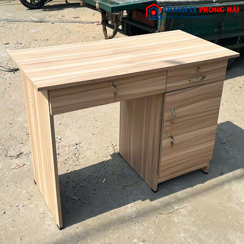 Bàn Làm Việc Có Hộc Tủ Gỗ 1m Cũ