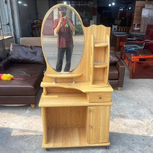 Bàn Trang Điểm Gỗ Tự Nhiên Kèm Gương 80cm Cũ