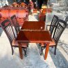 Bộ Bàn Ăn 4 Ghế Cũ Gỗ Bọc Đệm 1m35