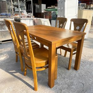 Bộ Bàn Ăn 4 Ghế Gỗ Tự Nhiên 1m5 Cũ