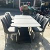 Thanh Lý Bộ Bàn Ăn 6 Ghế Mặt Vân Đá 1m6 Mới 99%