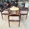 Bộ Bàn Ghế Cafe Mặt Tròn Khung Gỗ 75cm Cũ