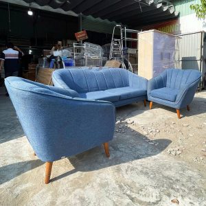 Bộ Ghế Sofa 3 Món Cũ 1m9 Màu Xanh