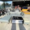 Bộ Sofa Da Xám Cũ 2m4 Góc L