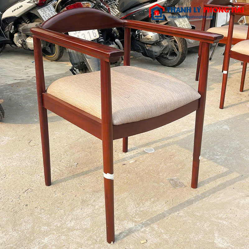 Ghế Cafe Khung Gỗ Bọc Nệm 55cm Cũ