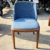 Ghế Grace Cũ Bọc Vải Bố Xanh Chân Gỗ