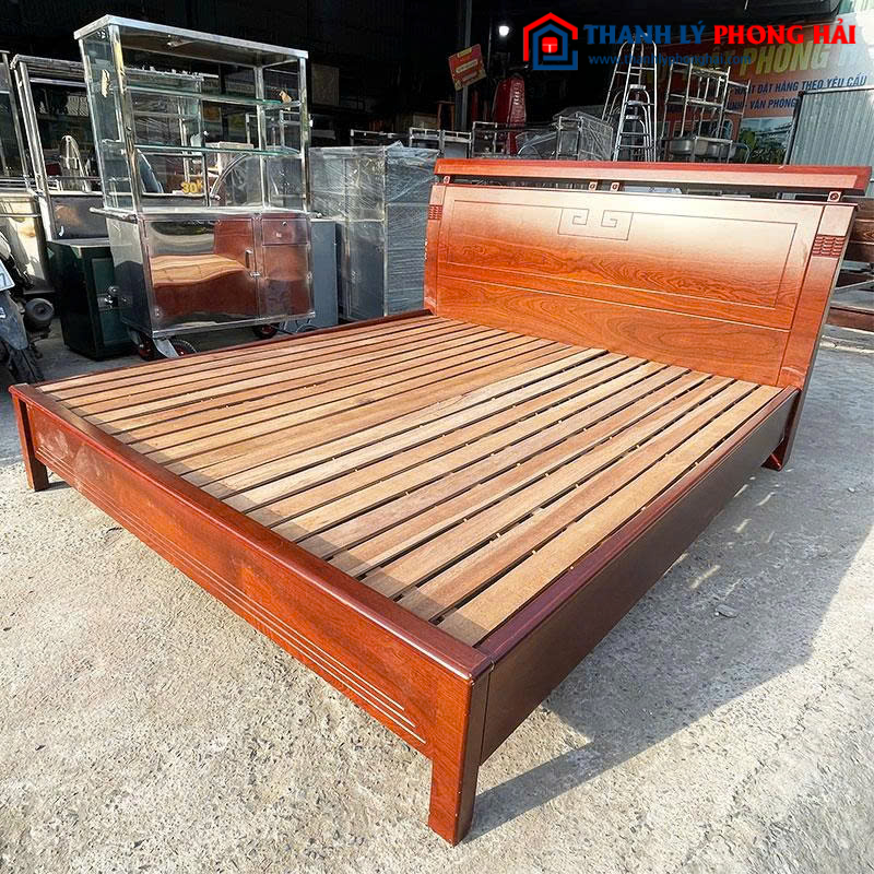 Giường Ngủ Cũ Gỗ Đầu Giường Cao 1m8